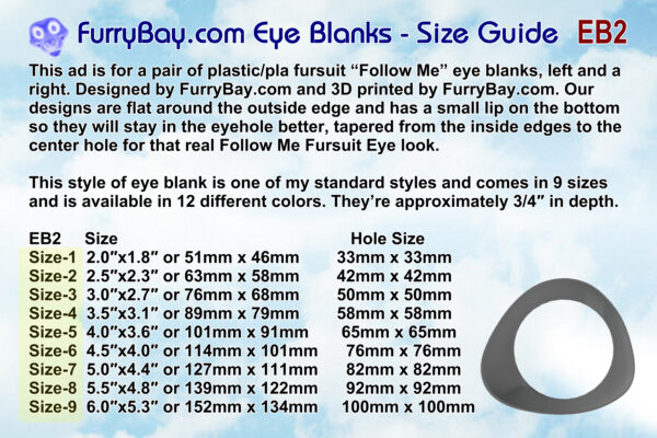 Follow Me Fursuit Eye Blanks Toony Variety eb2 - Image 7