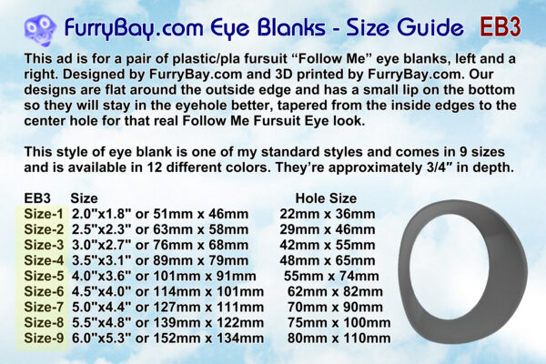 Follow Me Fursuit Eye Blanks Toony Variety eb3 - Image 7