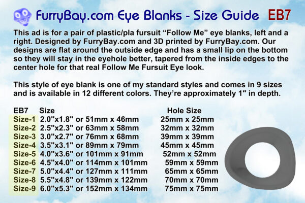 Follow Me Fursuit Eye Blanks Toony Variety eb7 - Image 5