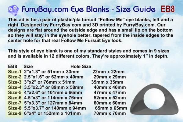 Follow Me Fursuit Eye Blanks Toony Variety eb8 - Image 5