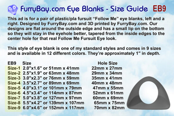 Follow Me Fursuit Eye Blanks Toony Variety eb9 - Image 5
