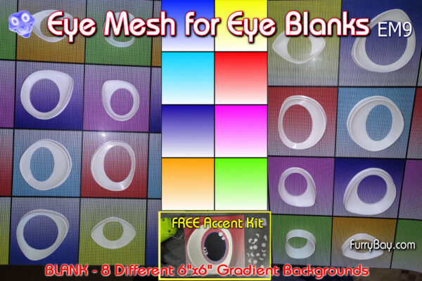 em14 Universal Eye Mesh for Eye Blanks – 1 pair of 6"X6" Mesh Backgrounds – Digitally Printed - Furry Fursuits